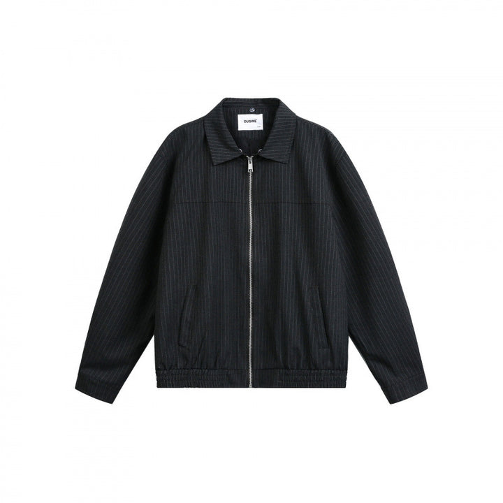 Herren Boxy-Übergangsjacke mit Nadelstreifen und kontrastierendem Hemdkragen Echo Archiv