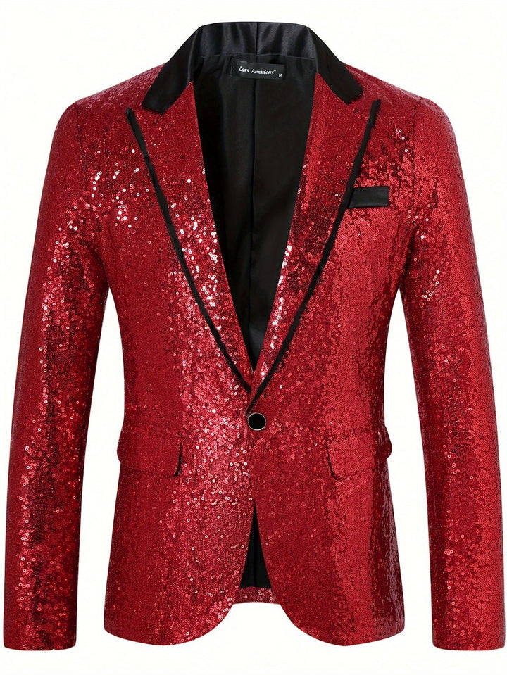 Herren Glamouröser Paillettenblazer Echoarchiv