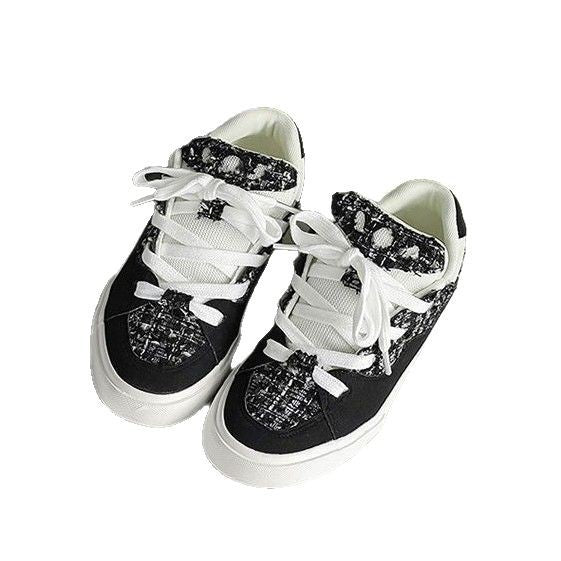 Damen Sneakers mit modischem Tweed-Design und übergroßen Schnürsenkeln Echo Archiv