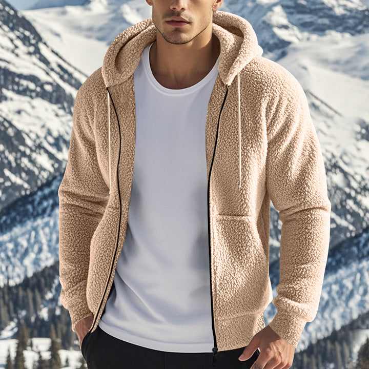 Herren kuschelige Fleecejacke mit hohem Kragen und Reißverschluss Echoarchiv