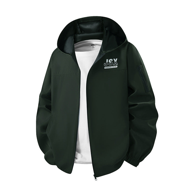 Herren Sportliche Windbreakerjacke mit Kapuze Echo Archiv