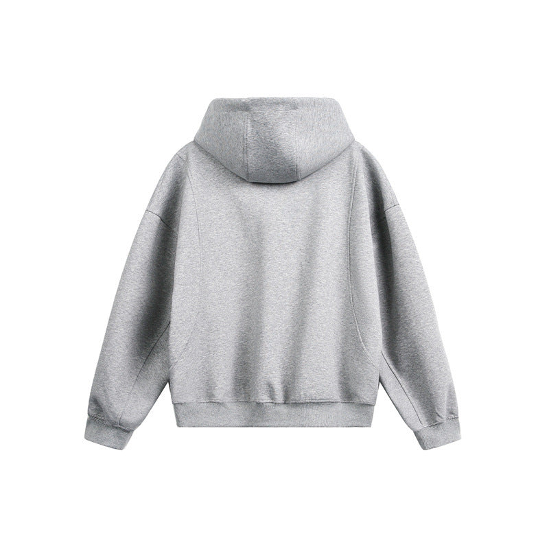 Damen Locker geschnittene Reißverschluss-Hoodie mit hohem Funnelkragen und Zwei-Wege-Funktion Echoarchiv