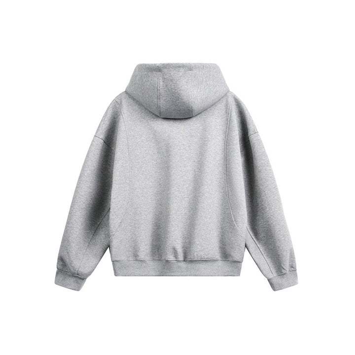 Damen Locker geschnittene Reißverschluss-Hoodie mit hohem Funnelkragen und Zwei-Wege-Funktion Echoarchiv