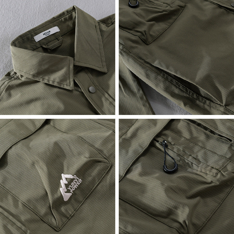 Herren Utility-Overshirt im Field-Stil mit Druckknopf-Leiste und Doppelbrusttaschen Echoarchiv