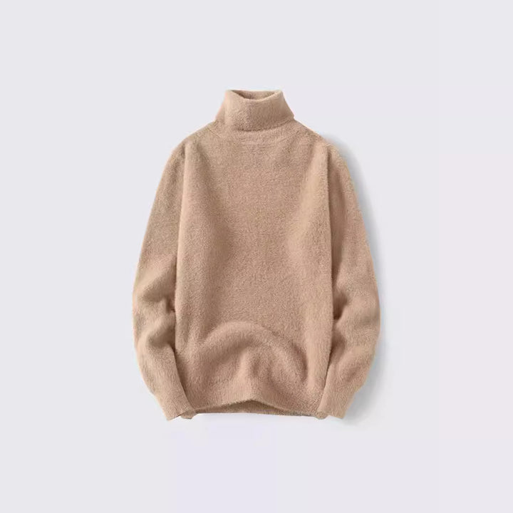 Herren warmer Rollkragenpullover aus weichem Strickstoff Echoarchiv