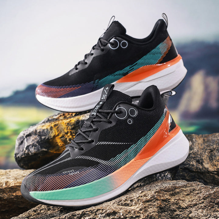 Unisex leichte Straßensneaker mit atmungsaktivem Strickobermaterial, reaktiver Hohlkern-Zwischensohle und griffiger Profilaußensohle – Norré