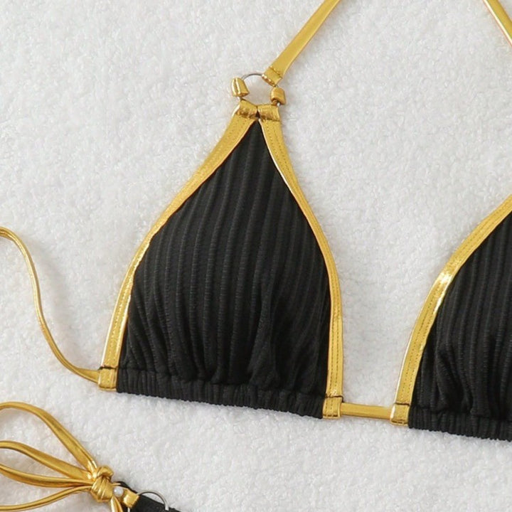 Damen Bikini-Set mit glänzenden Akzenten und verstellbaren Bindebändern Echo Archiv