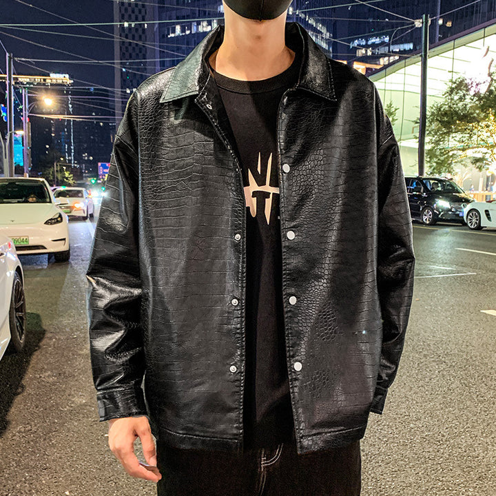 Herren Modische Freizeitjacke mit Druckknöpfen Echoarchiv