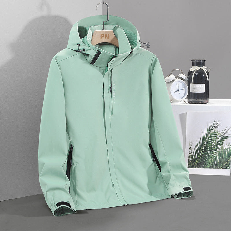Herren Leichte wasserabweisende Softshell‑Außenjacke mit verstellbarer Kapuze und Sturmleiste – Taviero