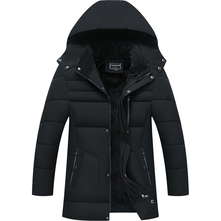 Herren Wattierte Parka-Jacke mit Kapuze, Teddyfutter & winddichter Isolierung Echoarchiv