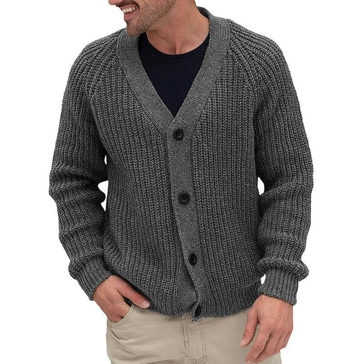 Herren Grobstrickjacke mit Knopfleiste Echoarchiv
