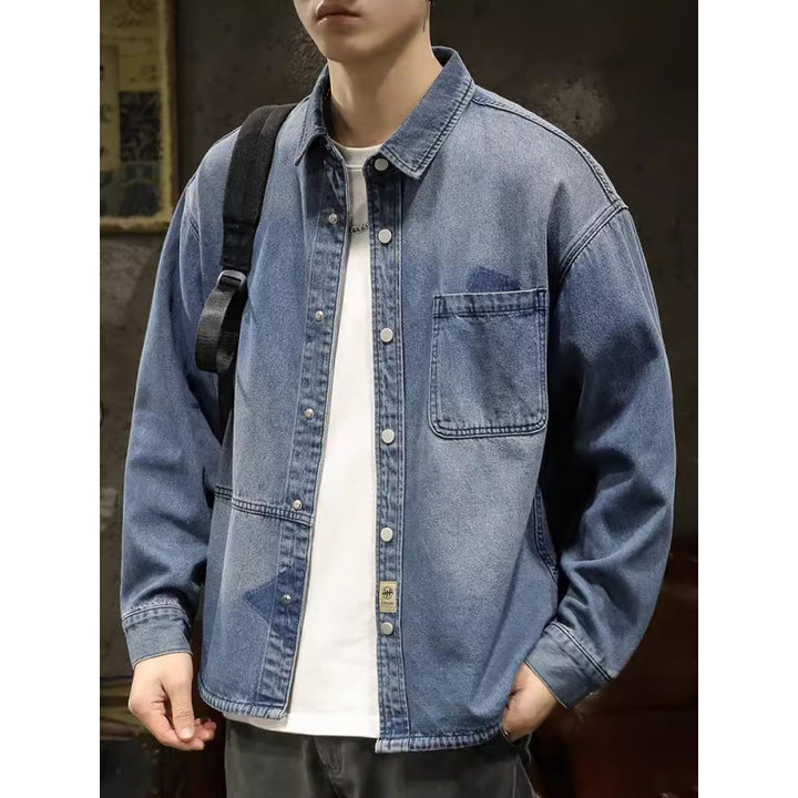 Herren Denim-Hemdjacke mit modernen Details Echo Archiv