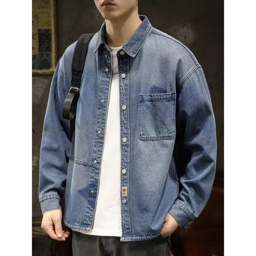 Herren Denim-Hemdjacke mit modernen Details Echo Archiv
