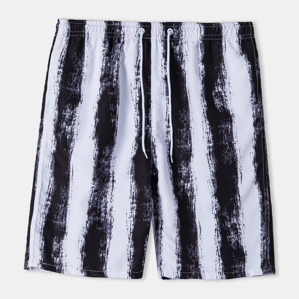 Herren Badeshorts mit modernem Streifenmuster und elastischem Bund Echoarchiv