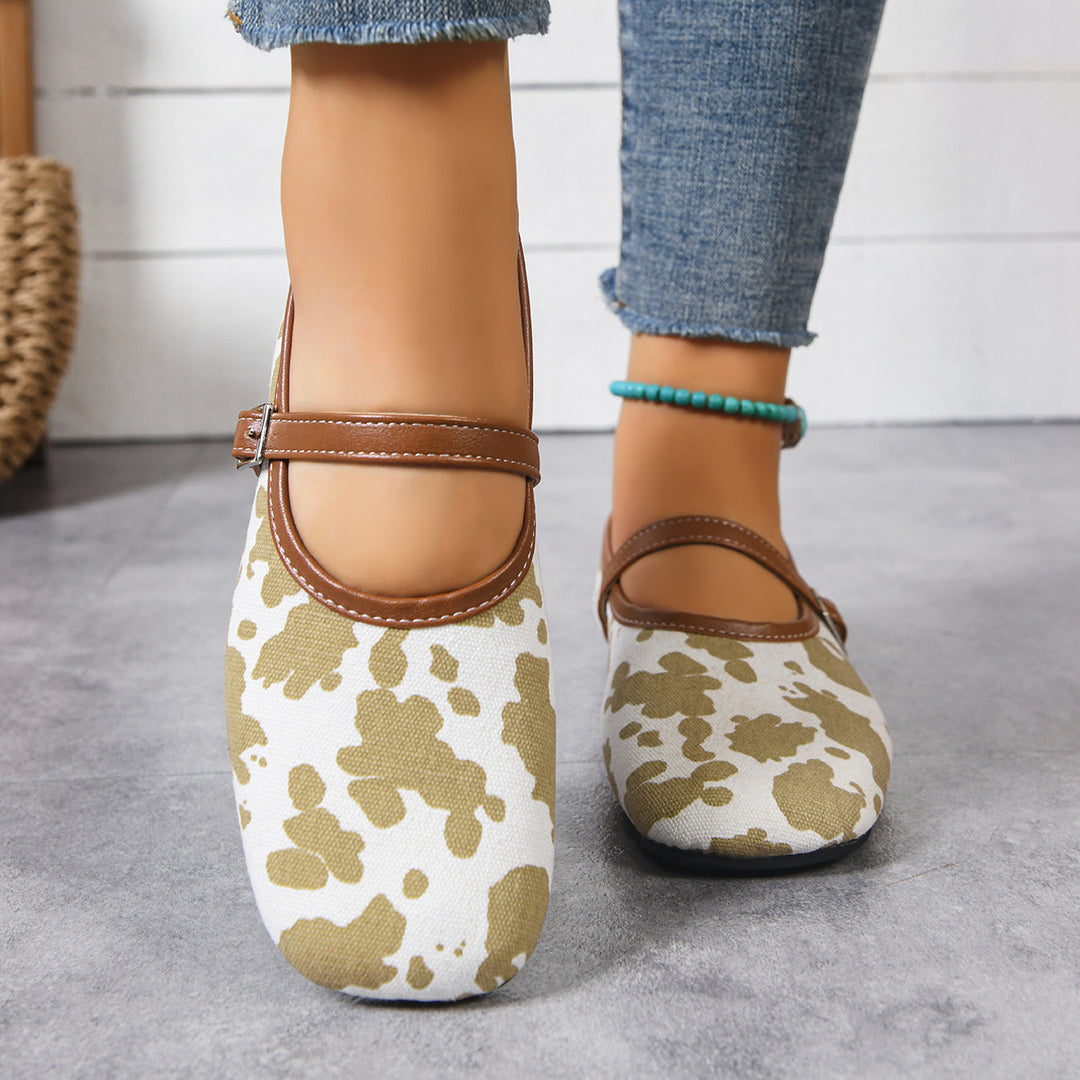 Damen flache Mary-Jane Ballerinas mit verstellbarem Riemchen und gepolsterter Komfortinnensohle – Lioré