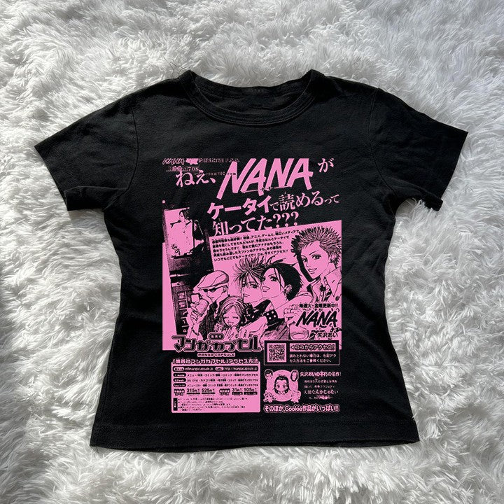 Damen Crop-Top mit kreativem grafischen Druck Echo Archiv