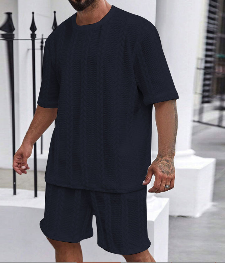 Herren lässiges Strick-Oberteil und Shorts Set Echoarchiv