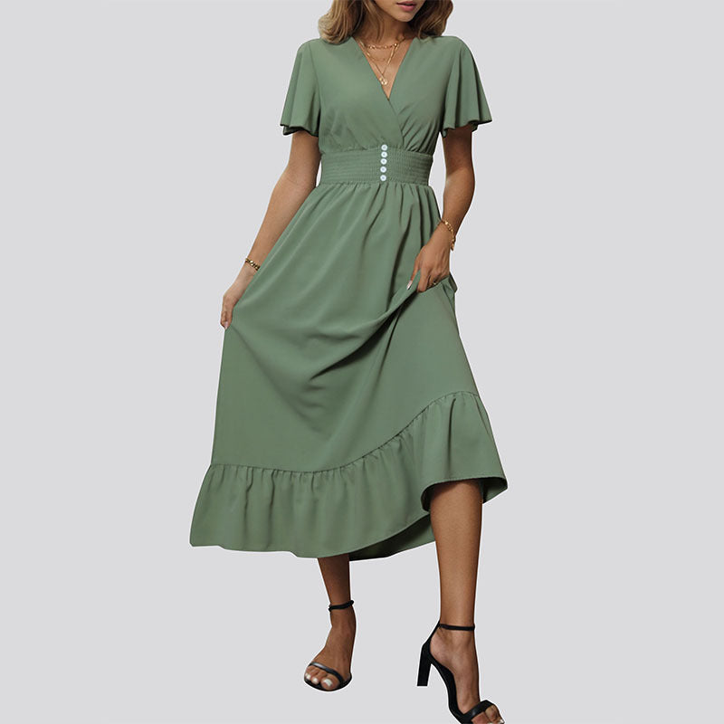 Damen Elegant fließendes Maxikleid Echo Archiv