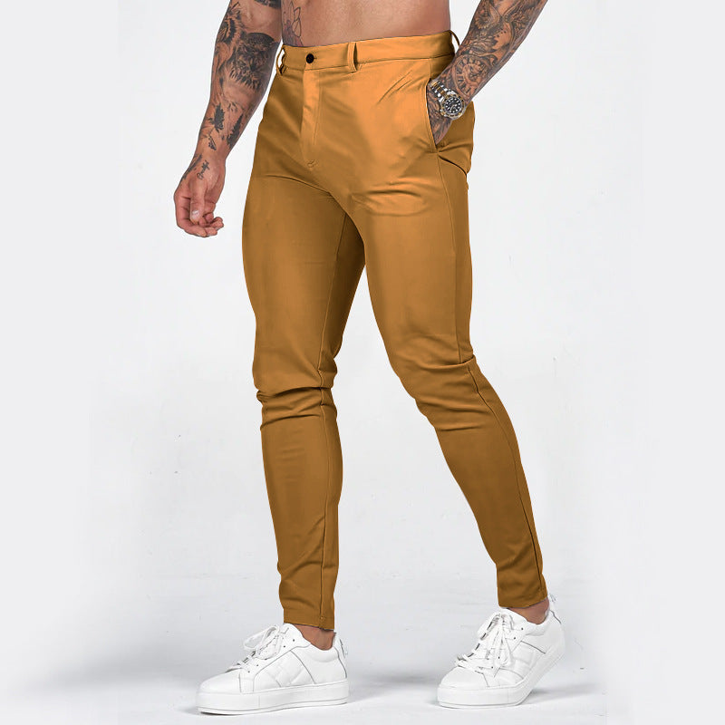 Herren elegante Slim-Fit Chinohose mit elastischem Bund und praktischen Taschen Echoarchiv