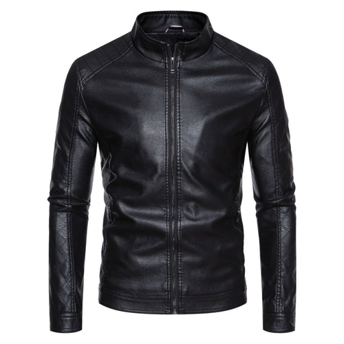 Herren hochwertige Kunstlederjacke mit gesteppter Schulterpartie Echoarchiv