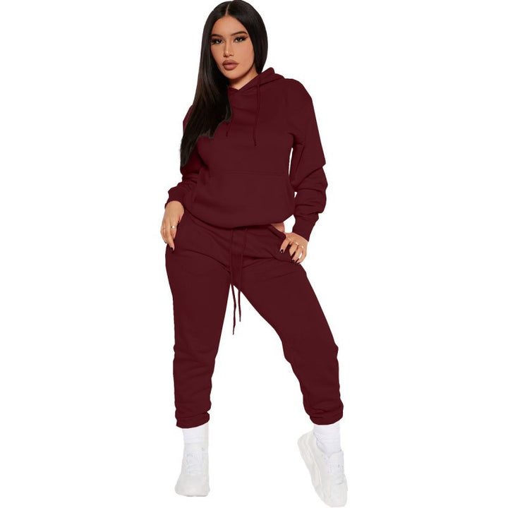Damen zweiteiliges Lounge-Set mit Kapuzenpullover und High-Waist Jogginghose aus weichem French Terry – Avérine