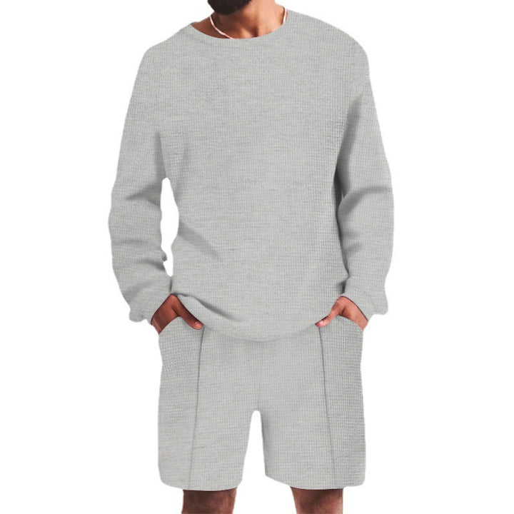 Herren lässiges Sweatshirt- und Shorts-Set mit strukturiertem Design Echoarchiv