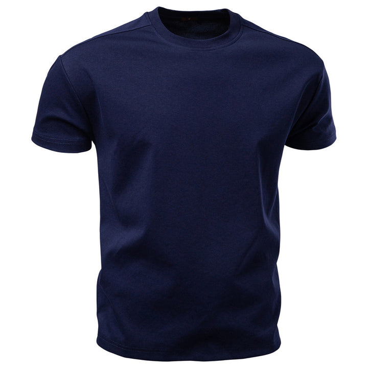 Herren nan klassisches Baumwolljersey Rundhalsshirt mit verstärktem Kragen Echo Archiv