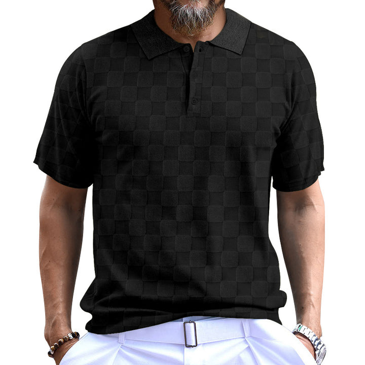 Herren Polo-Shirt mit strukturiertem Design und komfortablem Stehkragen Echoarchiv