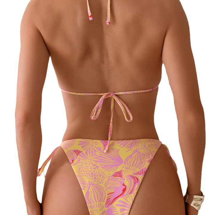 Damen Triangel-Bikini mit verstellbaren Trägern und floralem Muster Echo Archiv