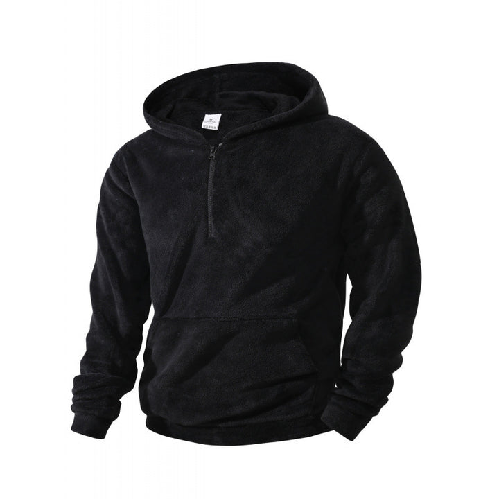 Herren Fleece Pullover mit halblangem Reißverschluss und Kapuze Echoarchiv
