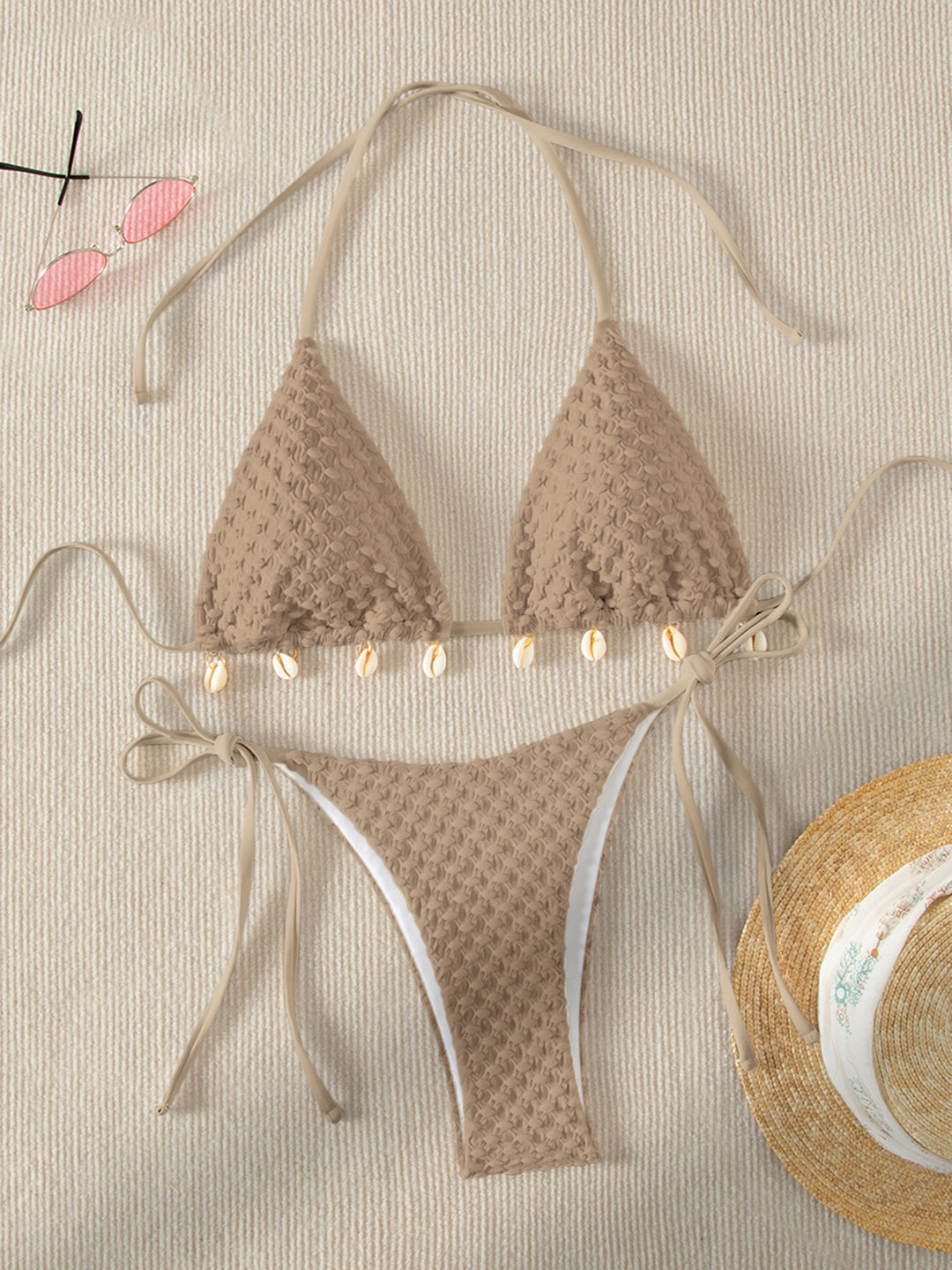 Damen Triangel-Bikini mit Muschelschmuck Echo Archiv