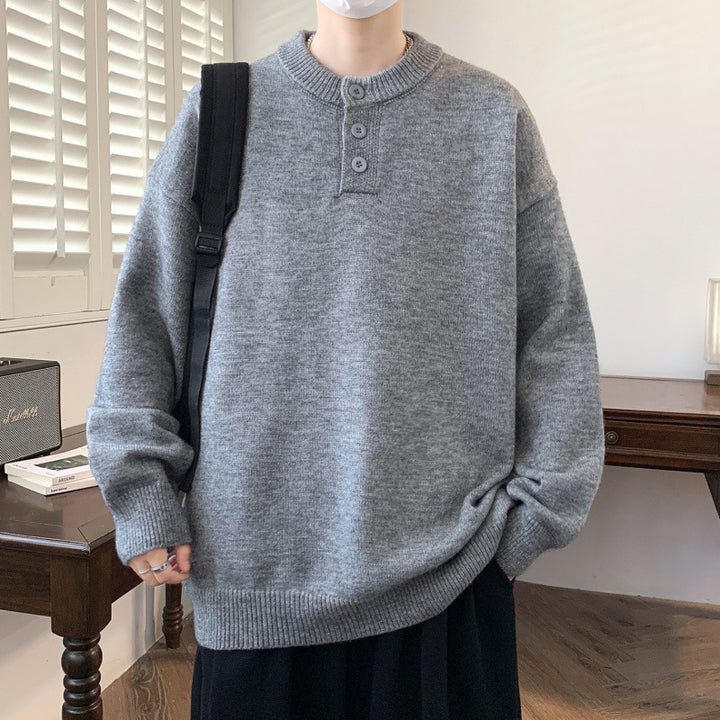 Herren Bequemer Strickpullover mit Knopfleiste Echo Archiv 1787799372