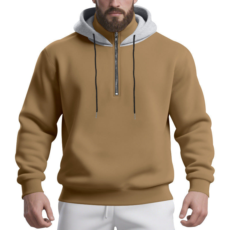 Herren sportlicher Kapuzenpullover mit halbem Reißverschluss und atmungsaktivem Stoff Echoarchiv