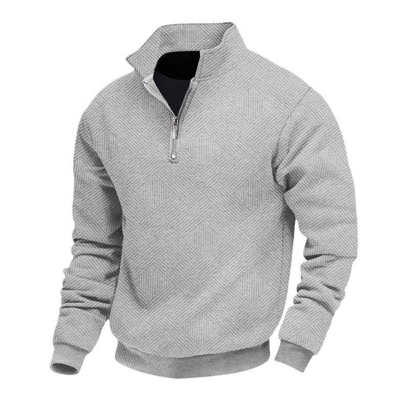 Herren pullover mit strukturierter Oberfläche und hohem Kragen Echoarchiv