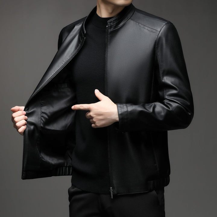 Herren Lederblouson mit weichem Fellfutter und Stehkragen Echo Archiv