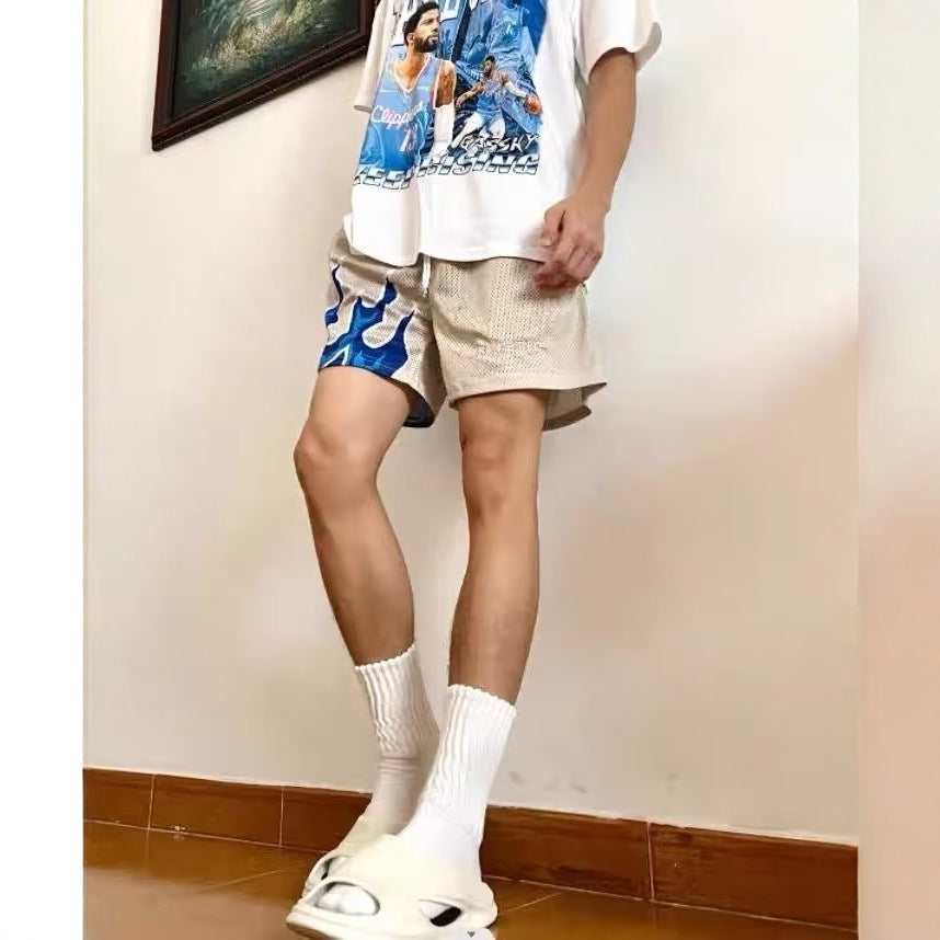 Männer Flame-Grafik Sport Shorts Echoarchiv
