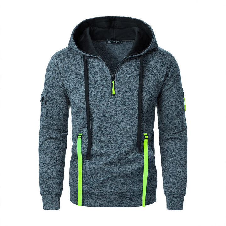 Herren sportlicher Hoodie mit atmungsaktiven Einsätzen und praktischen Reißverschlusstaschen Echoarchiv