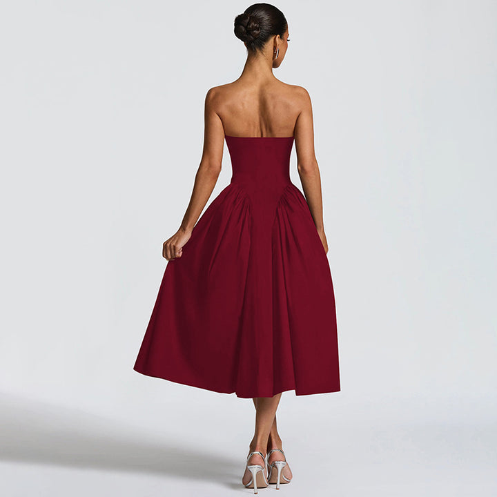 Damen Maxikleid mit schulterfreiem Design und fließendem Schnitt Echo Archiv