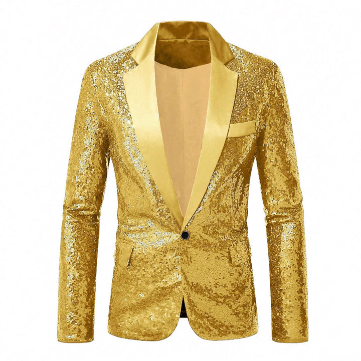 Herren festlicher Paillettenblazer mit elegantem Satinrevers Echoarchiv