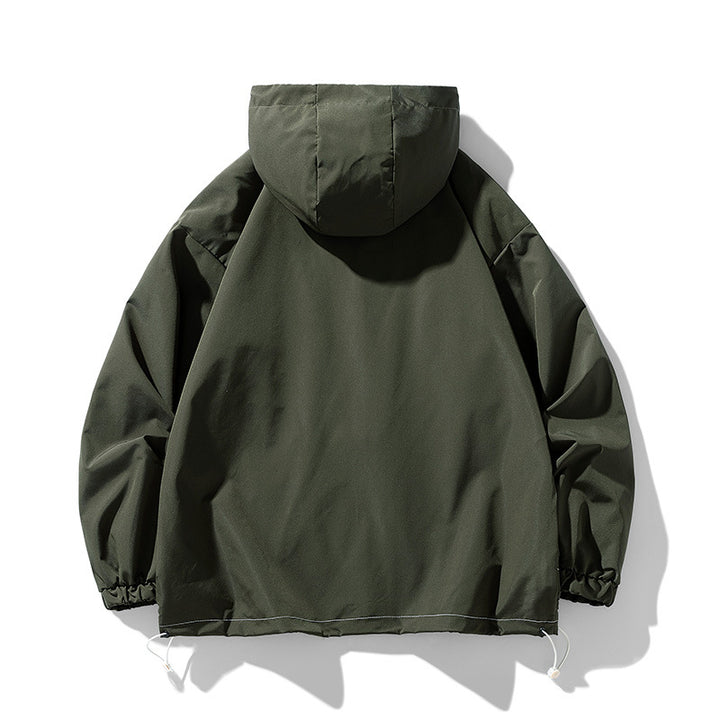 Herren winddichte praktische Outdoor-Jacke mit verstellbarer Kapuze und großen Taschen Echoarchiv