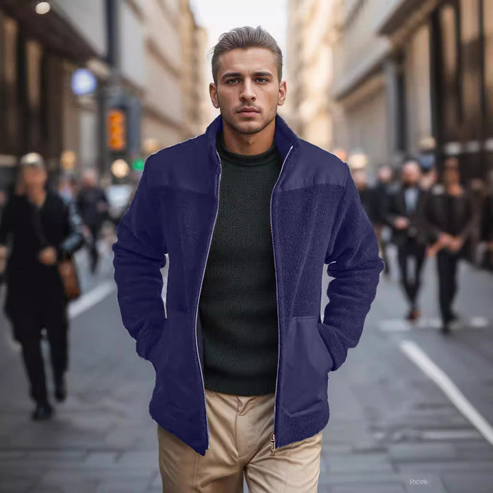 Herren kuschelige Fleecejacke mit raffinierten Taschen Echoarchiv