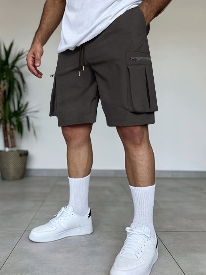 Herren Utility Cargo Shorts mit Reißverschluss Taschen Echoarchiv