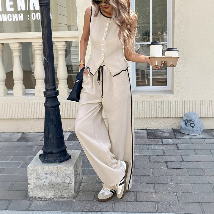 Damen Elegante und bequeme Loungewear mit Knopfleiste Echo Archiv
