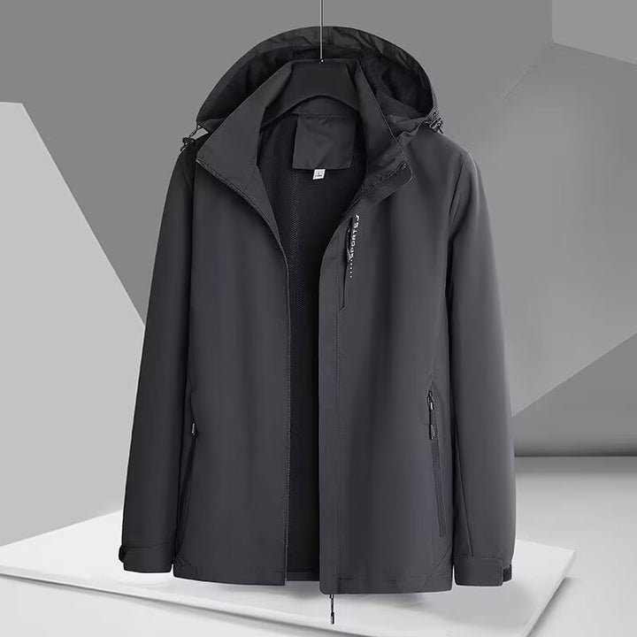 Herren Wind- und Wasserabweisende Softshelljacke mit Kapuze, atmungsaktiver Membran und verdecktem Reißverschluss Echoarchiv