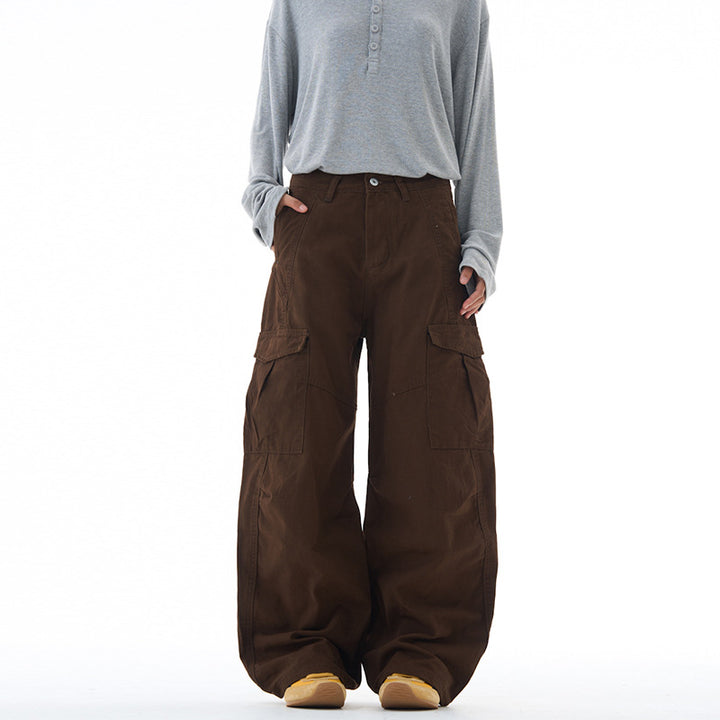 Unisex Ultraweite Cargohose mit tiefem Schritt und großen Klappentaschen Echo Archiv