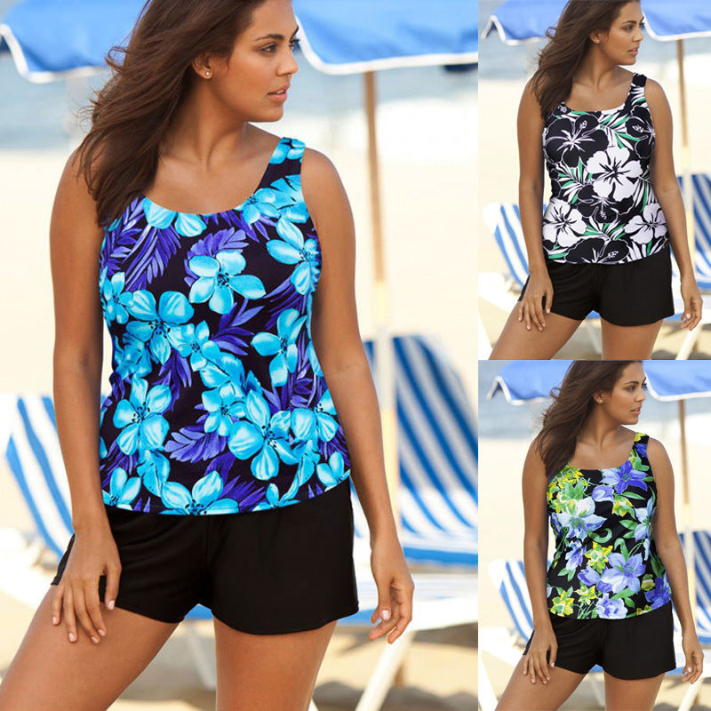 Damen Tankini-Set mit modischem Blumenmuster und bequemen Shorts Echo Archiv