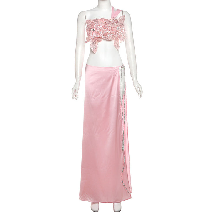 Damen Elegantes Abendkleid mit floralen Applikationen und schwingendem Tüllrock Echo Archiv