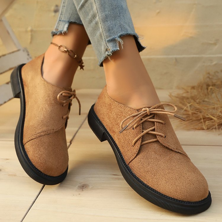 Damen Schnürer im Oxford‑Stil mit Leopardenprint und Wildleder‑Optik – Lioré