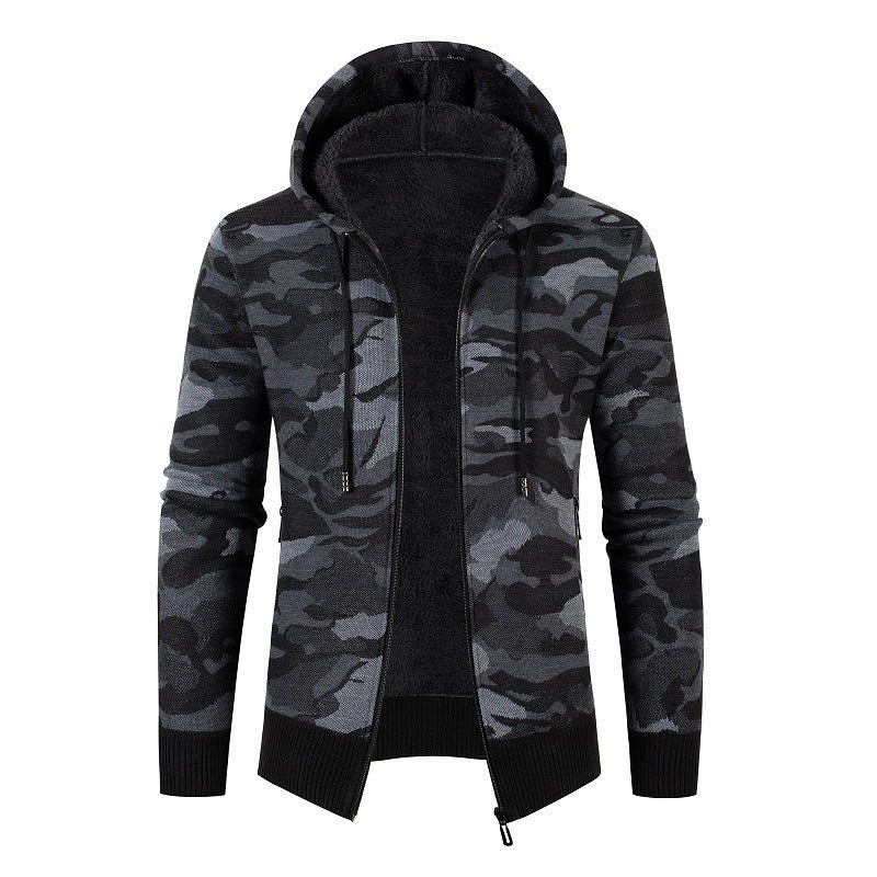 Herren moderne Kapuzenjacke mit Fleece-Futter Echoarchiv