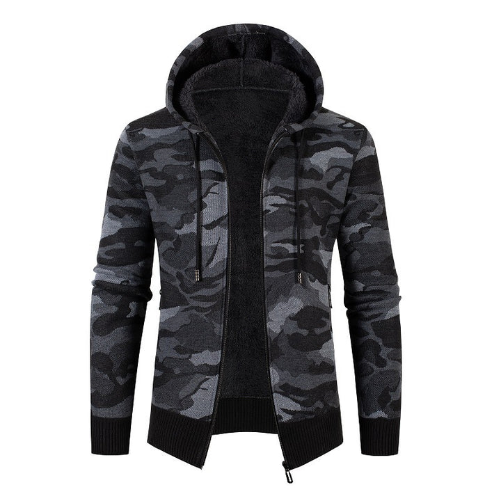Herren moderne Kapuzenjacke mit Fleece-Futter Echoarchiv